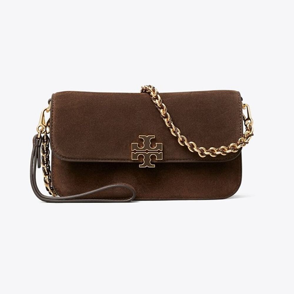 Tory Burch Britten Suede Chain Wallet With Wristlet 180095 $485